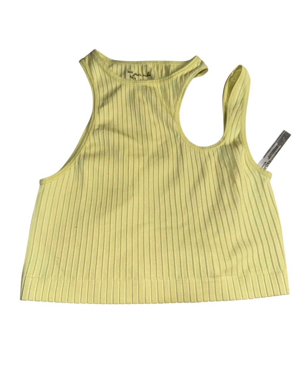 Urban Outfitters Yellow Ribbed Asymmetrical Cutout Tank